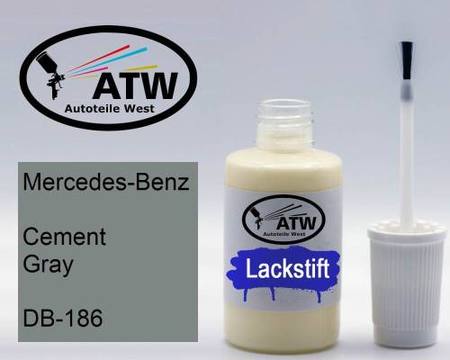 Mercedes-Benz, Cement Gray, DB-186: 20ml Lackstift, von ATW Autoteile West.